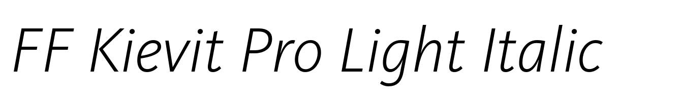 FF Kievit Pro Light Italic